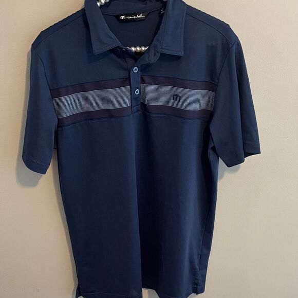 Travis Mathew Blue Polo Shirt size medium - Picture 1 of 5